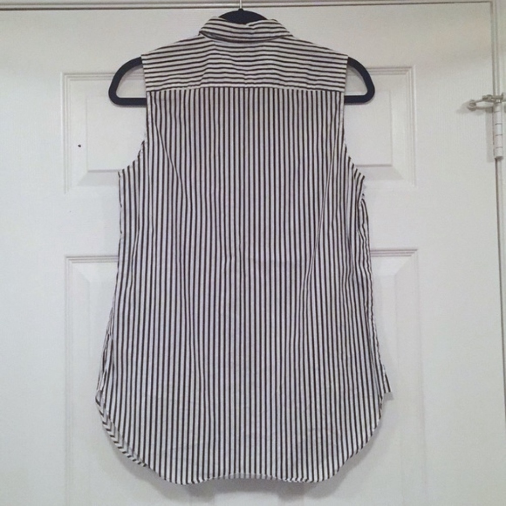 J. Crew Factory navy/white sleeveless button down